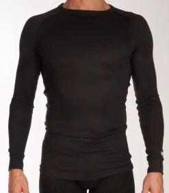 Ceceba Heren thermo shirt Lange mouw - Thermo sport - Warm ondershirt met ronde hals - Viscose black Clearance