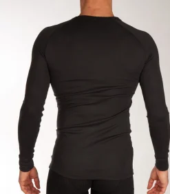 Ceceba Heren thermo shirt Lange mouw - Thermo sport - Warm ondershirt met ronde hals - Viscose black Clearance