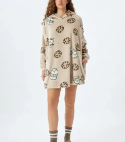 Koton Heup lengte Stof gedetailleerd Badjas beige Discount