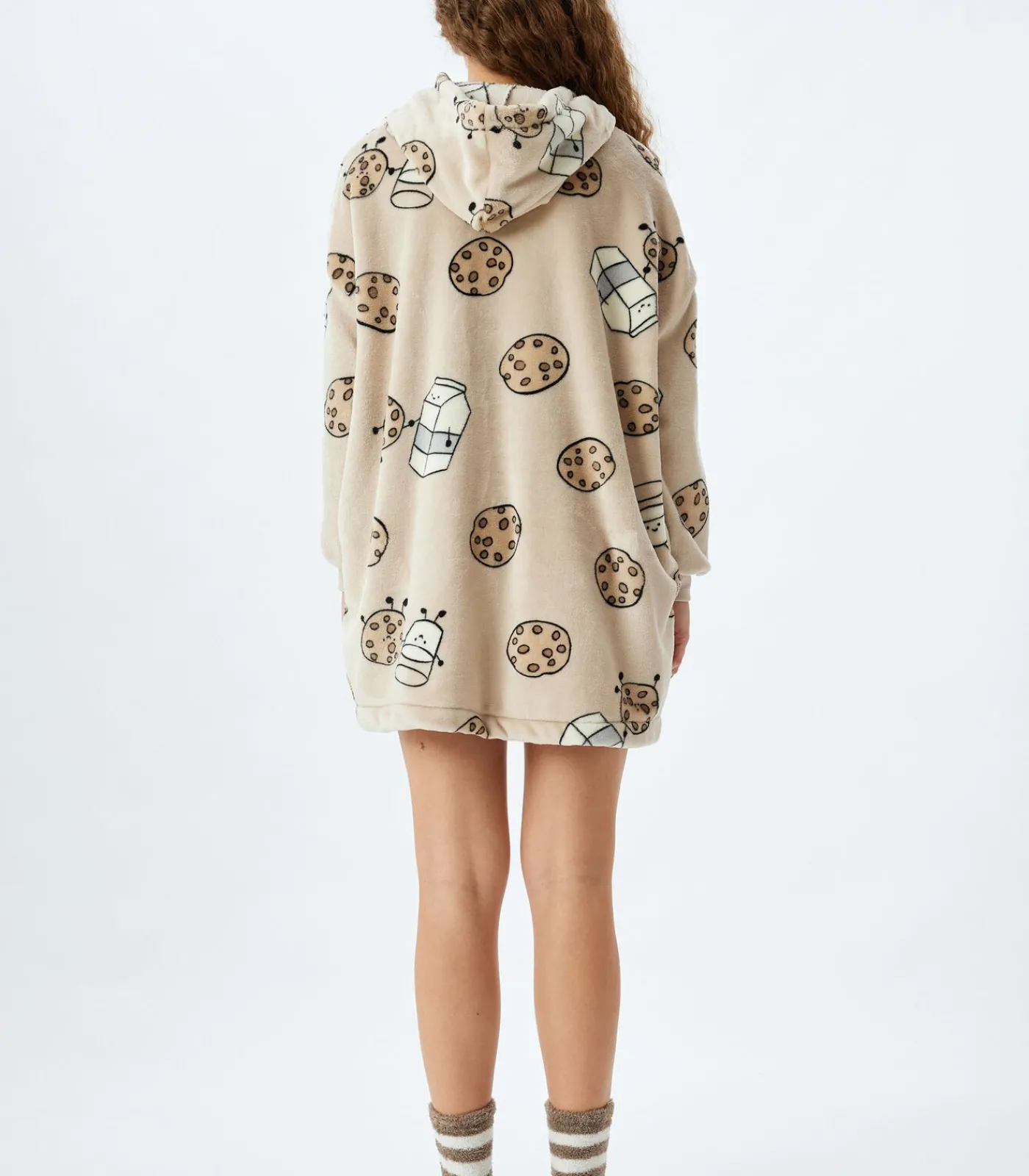 Koton Heup lengte Stof gedetailleerd Badjas beige Discount
