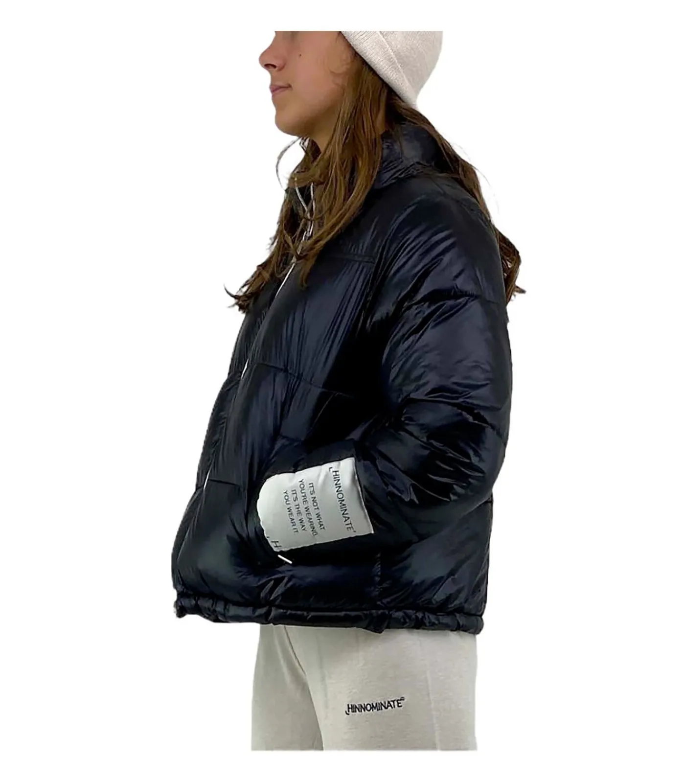 HINNOMINATE Jas Korte Nylon Donsjas Met Alle Ritssluitingen En Polslabel black Discount