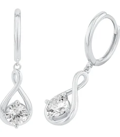 Amor hoepel oorbellen voor dames, 925 Sterling zilver, zirkonia synth. silver New