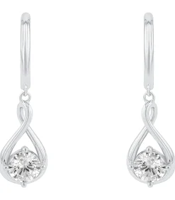 Amor hoepel oorbellen voor dames, 925 Sterling zilver, zirkonia synth. silver New