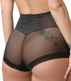 LUNA Hoge taille mesh afslankingslip 26 cm Sculpt black Best