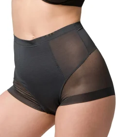 LUNA Hoge taille mesh afslankingslip 26 cm Sculpt black Best