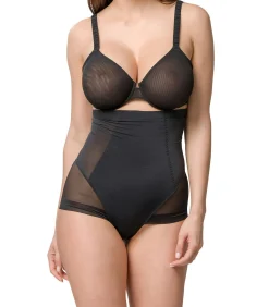LUNA Hoge taille mesh afslankingslip 39 cm Sculpt black Discount