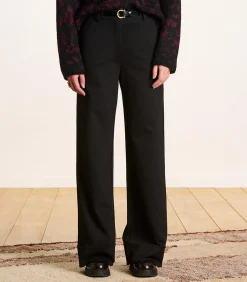 La Fée Maraboutée Hoge taille pantalon in zwart milano black Clearance