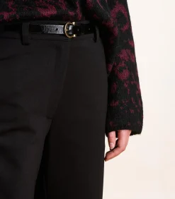 La Fée Maraboutée Hoge taille pantalon in zwart milano black Clearance