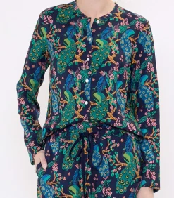 La Fiancée HOLT Vloeiend Pyjamashirt darkBlue New
