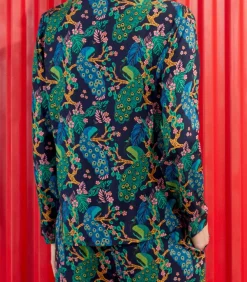 La Fiancée HOLT Vloeiend Pyjamashirt darkBlue New