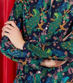 La Fiancée HOLT Vloeiend Pyjamashirt darkBlue New