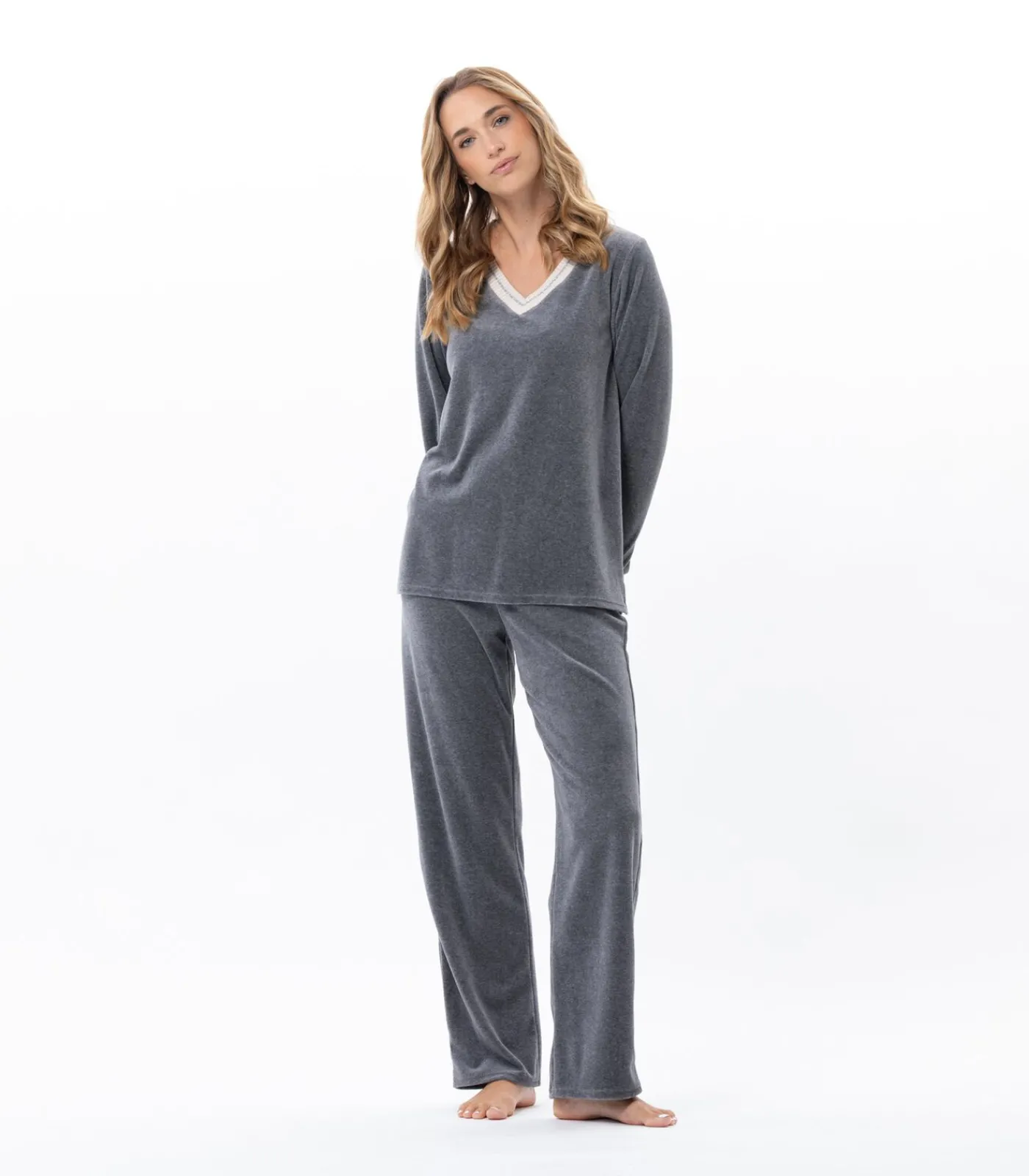 LE CHAT Homewear-set van fluweel COUNTRY 122 gray Sale