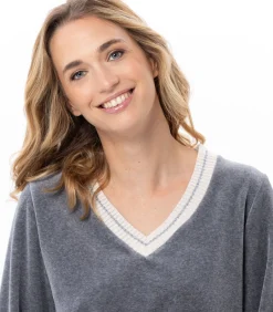 LE CHAT Homewear-set van fluweel COUNTRY 122 gray Sale