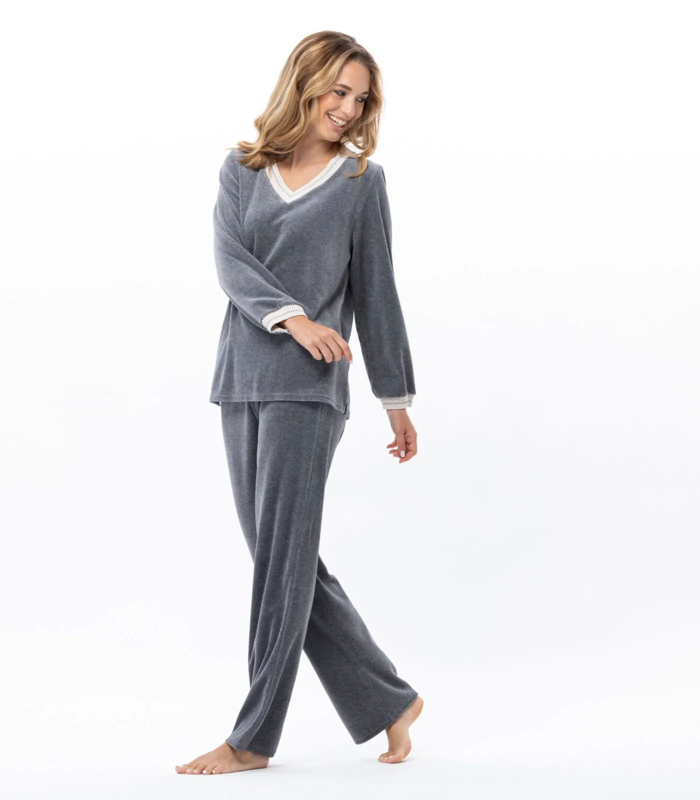 LE CHAT Homewear-set van fluweel COUNTRY 122 gray Sale