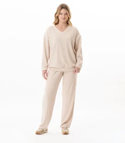 LE CHAT Homewear-set van gebreide stof SHETLAND 124 beige Hot