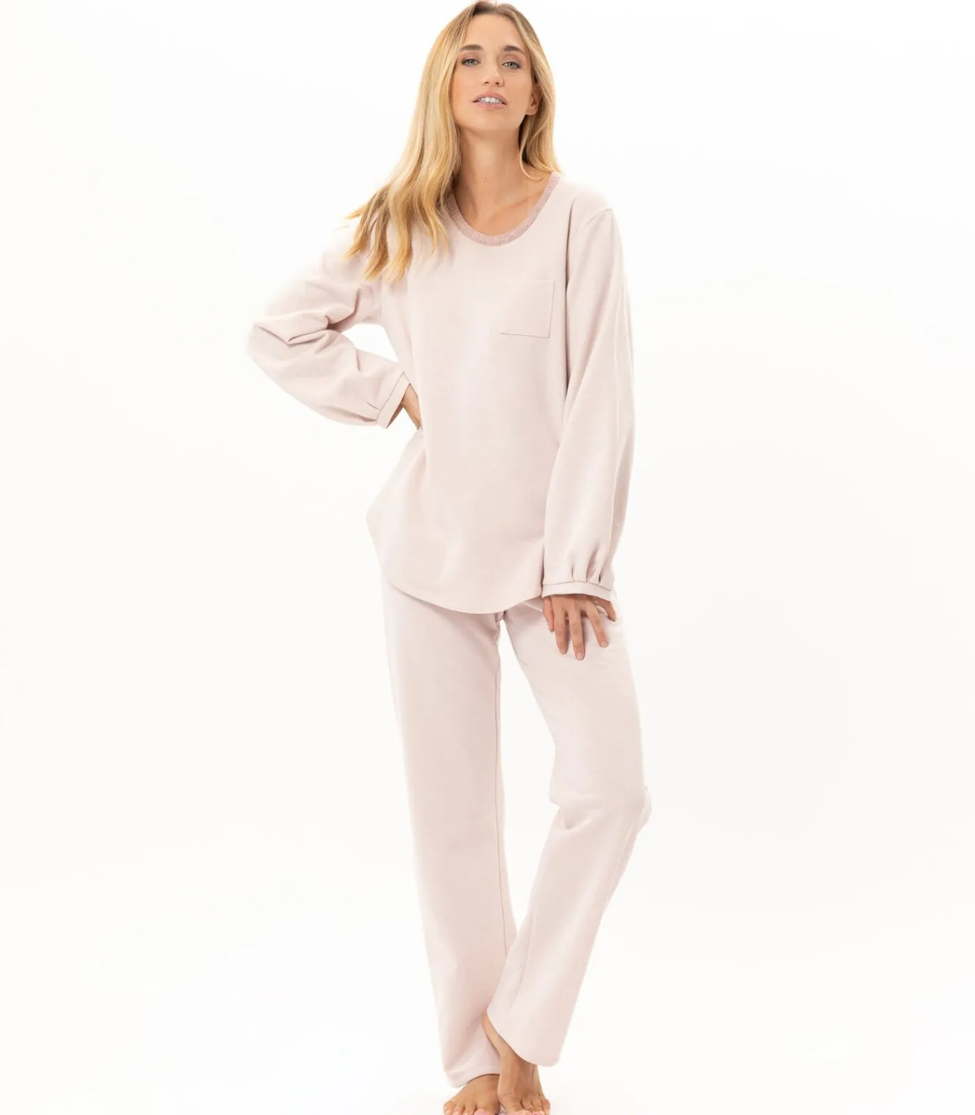 LE CHAT Homewear-set van lurex-fleece ECLAT 112 pink Clearance