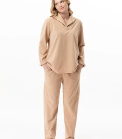 LE CHAT Homewear-set van micropolar LINETTE 122 brown Clearance