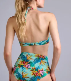 Marlies Dekkers hula haka highwaist bikini slip blueSky New