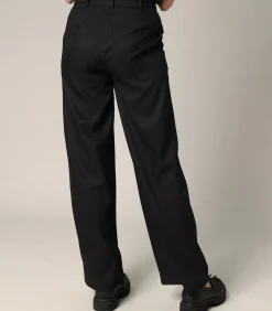 Deeluxe IKIELLE - Wijde broek met hoge taille en plooien, chique kleermakersstijl black Sale