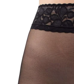 Giulia Impresso 40den Panty met kanten taille - Zwart - L black Best