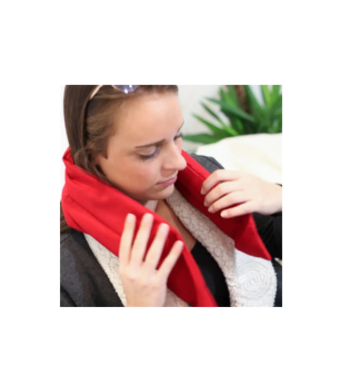 Descarf Inatura Warmtesjaal - Lijnzaad - Opwarmbaar - Rood - 95 cm red Online