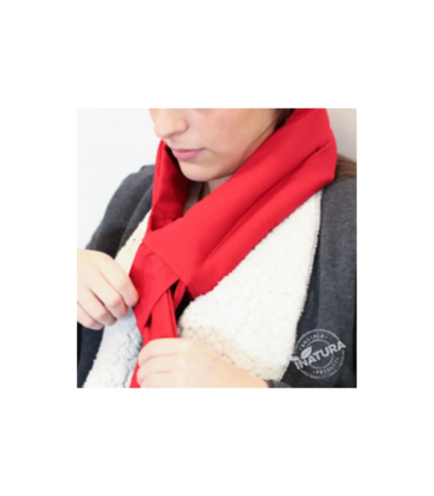 Descarf Inatura Warmtesjaal - Lijnzaad - Opwarmbaar - Rood - 95 cm red Online