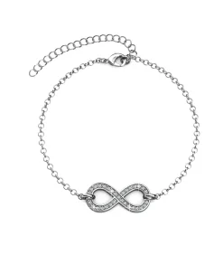 MYC-Paris Infinity Eight armband - Oostenrijks kristal van zeer hoge kwaliteit silver/white Discount