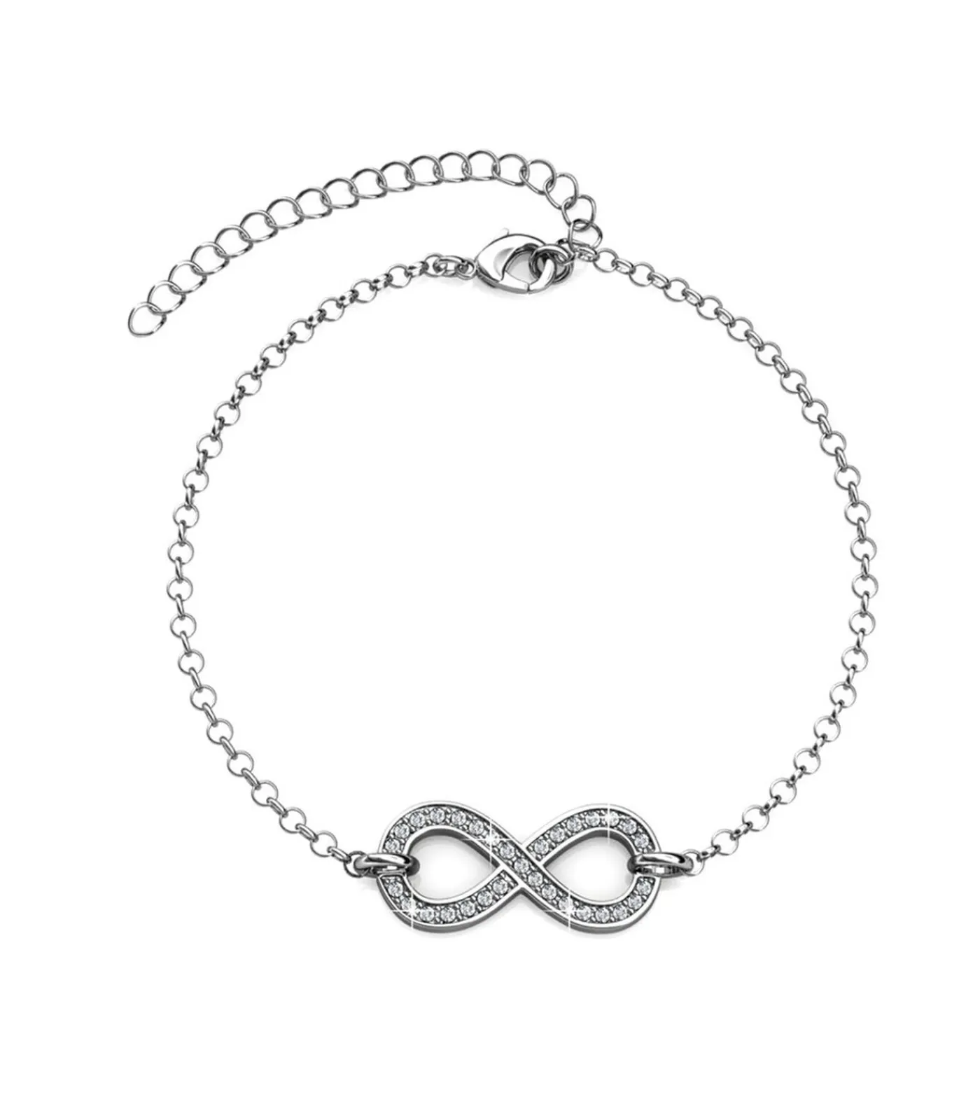 MYC-Paris Infinity Eight armband - Oostenrijks kristal van zeer hoge kwaliteit silver/white Discount