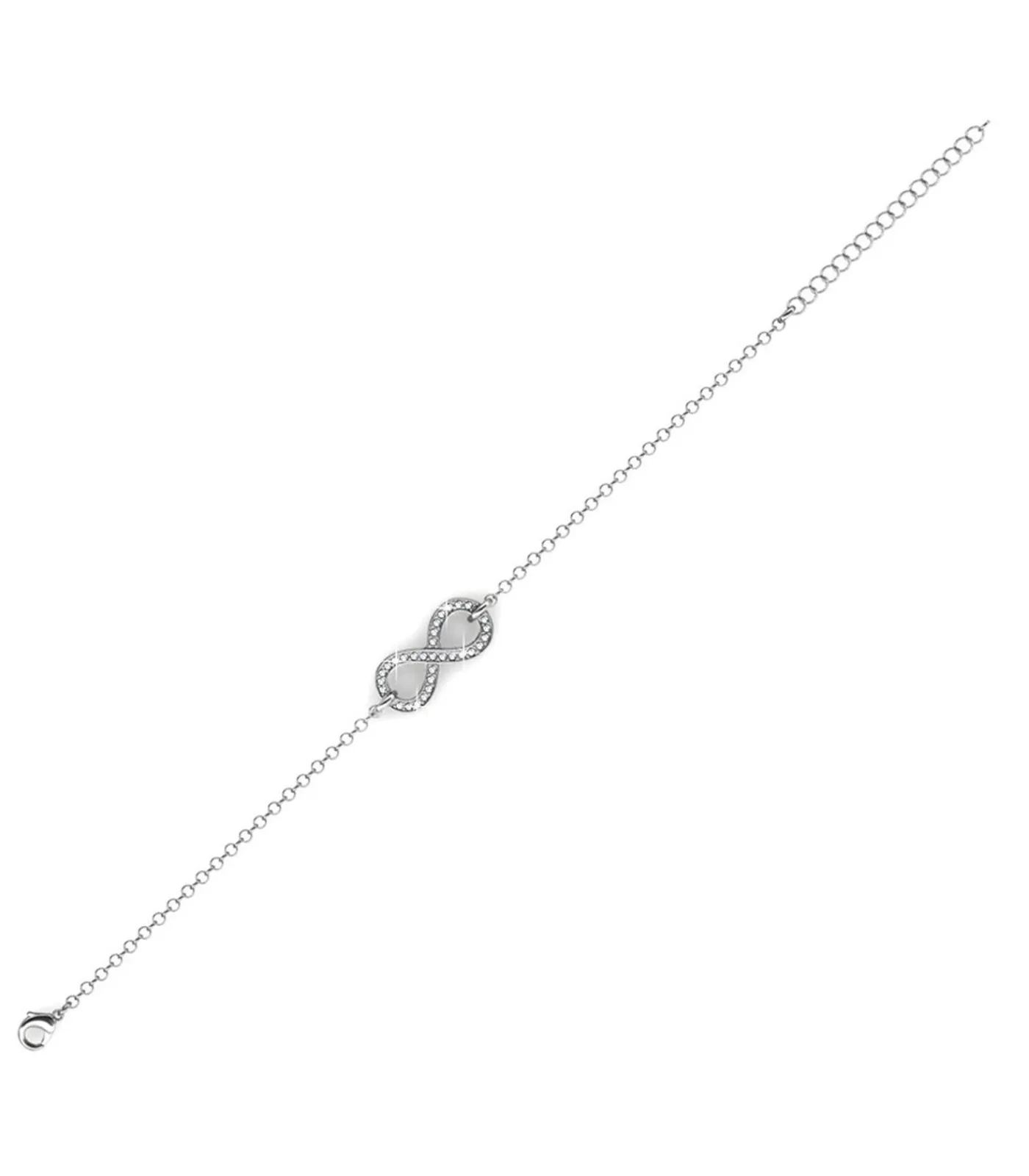 MYC-Paris Infinity Eight armband - Oostenrijks kristal van zeer hoge kwaliteit silver/white Discount