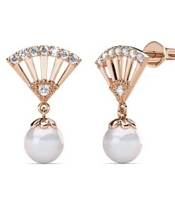 MYC-Paris Ingride Pearl oorbellen - Oostenrijks kristal van zeer hoge kwaliteit roseGold/white Discount