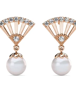 MYC-Paris Ingride Pearl oorbellen - Oostenrijks kristal van zeer hoge kwaliteit roseGold/white Discount
