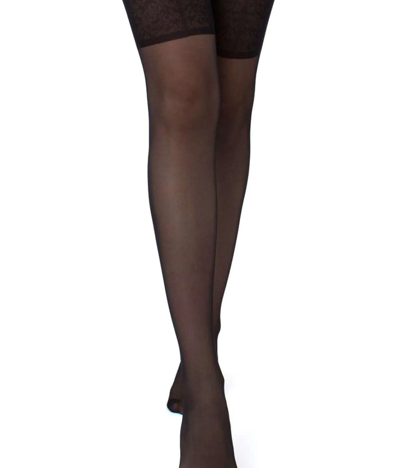 Giulia Intimo Noir 20den Sheer Suspenderpanty met open kruis - Zwart - S black New