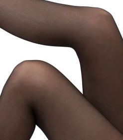 Giulia Intimo Plus licht glanzende 20den Sheer Panty met open kruis - Zwart - S black Clearance