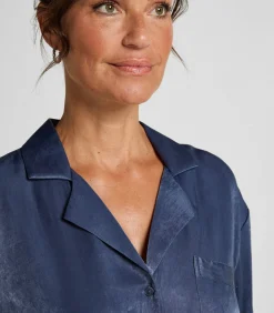 Hunkemöller Jacket lange mouwen Satijn Ayla blue