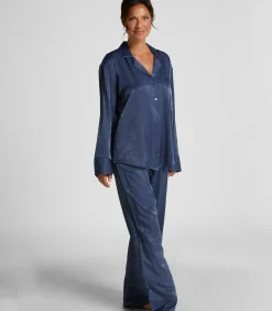 Hunkemöller Jacket lange mouwen Satijn Ayla blue