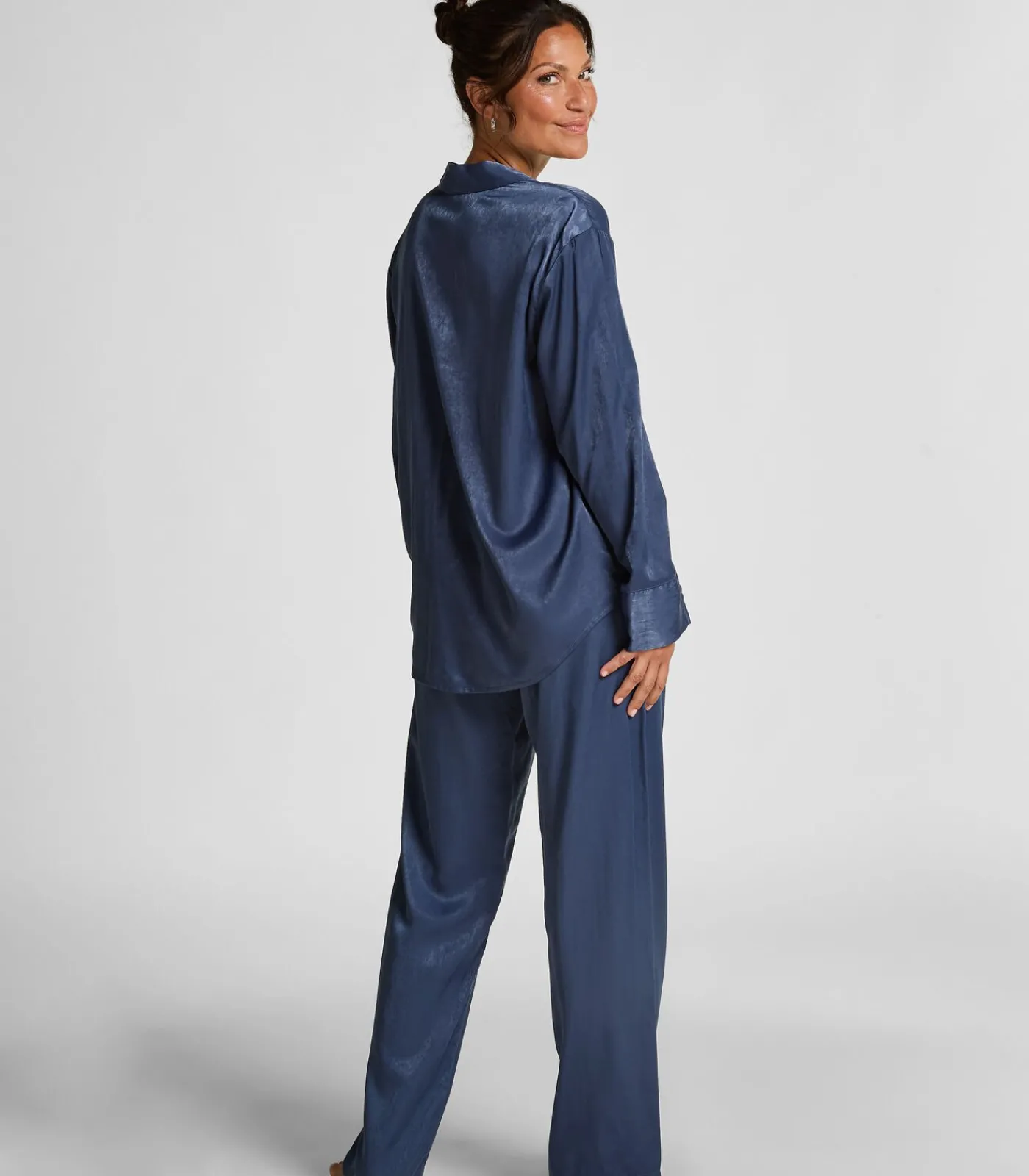 Hunkemöller Jacket lange mouwen Satijn Ayla blue