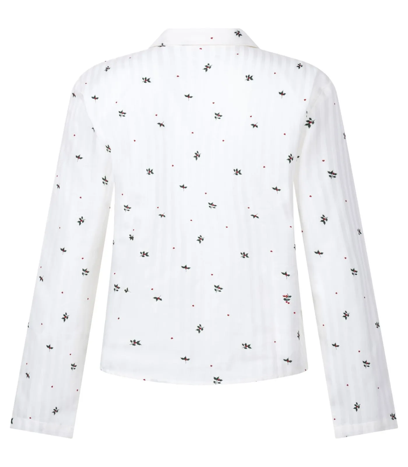 Hunkemöller Jacquard Pyjamashirt met Lange Mouwen white