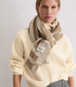 Marc O'Polo Jacquard sjaal lightBrown Hot