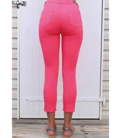 BLEU D'AZUR JAZZ - 7/8 STRETCH KATOENEN WATERMELOEN JEANS pink Discount