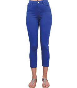BLEU D'AZUR JAZZ - KLEIN BLAUW STRETCH KATOEN 7/8 JEANS blue Discount