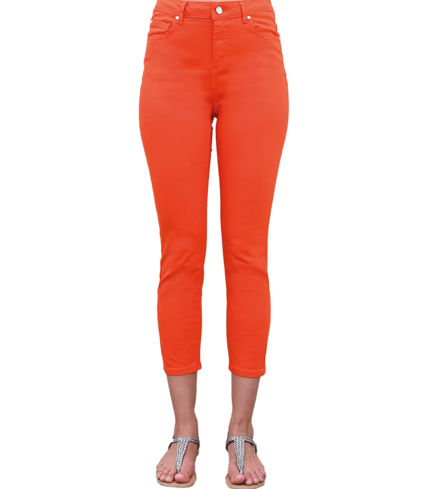 BLEU D'AZUR JAZZ - PIKANT ORANJE STRETCH KATOEN 7/8 JEANS orange Best