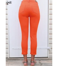BLEU D'AZUR JAZZ - PIKANT ORANJE STRETCH KATOEN 7/8 JEANS orange Best