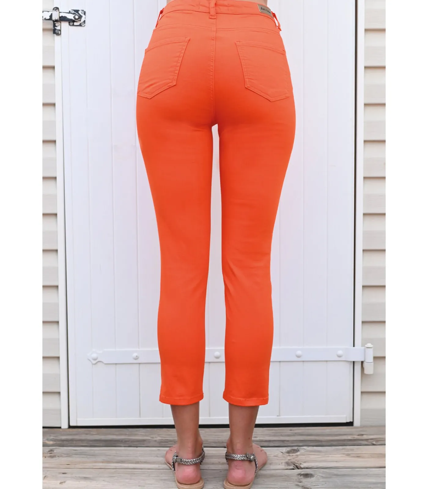 BLEU D'AZUR JAZZ - PIKANT ORANJE STRETCH KATOEN 7/8 JEANS orange Best