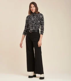 La Fée Maraboutée Jean Flare in biologisch katoen black New