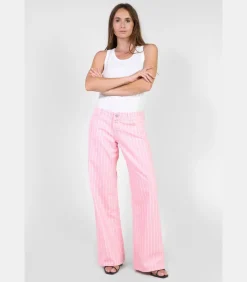 Le Temps des Cerises Jeans flare , lengte 34 pink Outlet