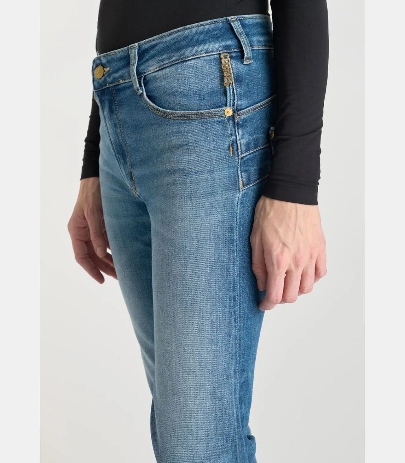 Le Temps des Cerises Jeans push-up regular hoge taille PULP, 7/8 blue Clearance