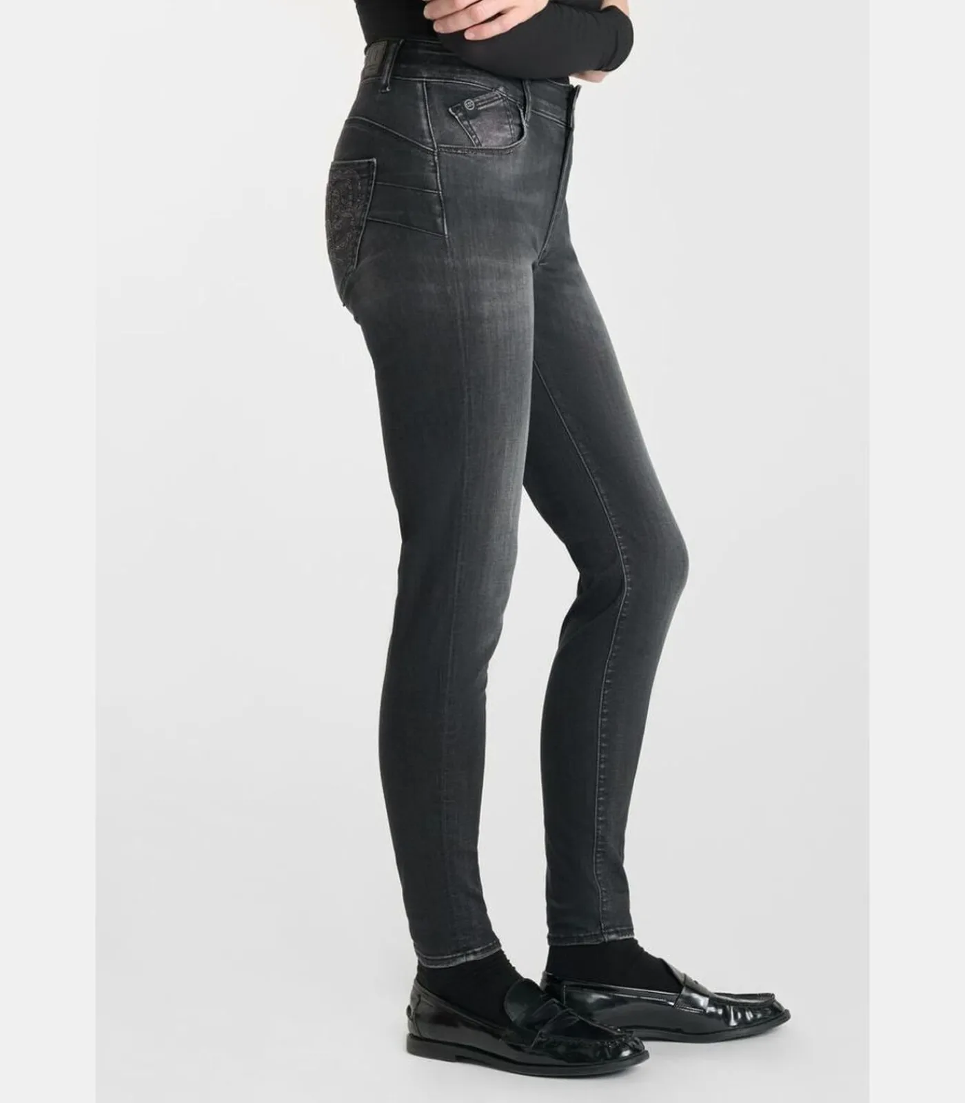 Le Temps des Cerises Jeans push-up slim hoge taille PULP, 7/8 black
