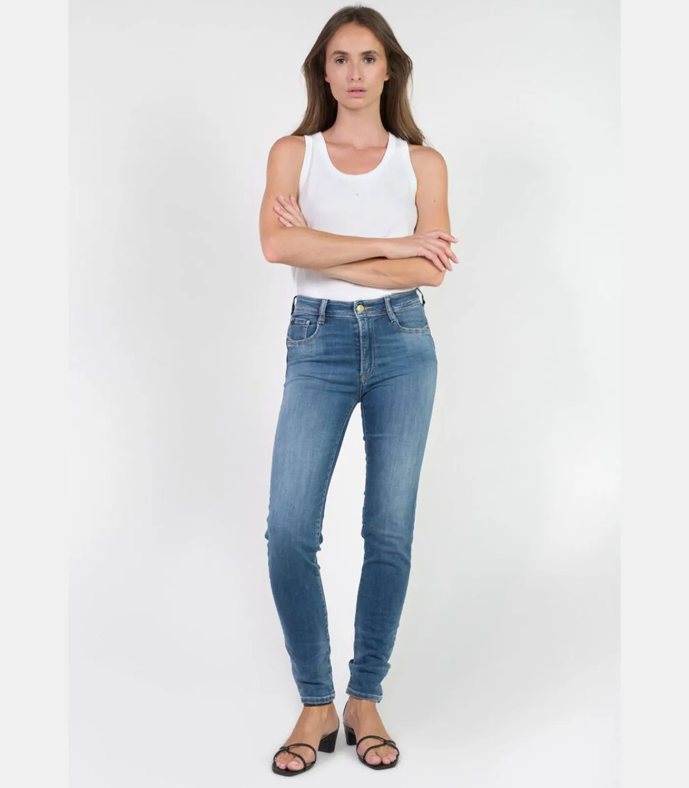 Le Temps des Cerises Jeans push-up slim hoge taille PULP, lengte 34 blue Outlet
