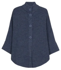Marie Méro Jeanskleurige cape met knoopsluiting blueJeans Outlet