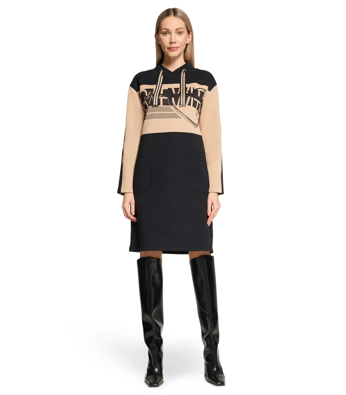 Betty Barclay Jersey jurk creme/black Discount